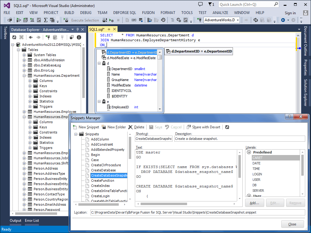 Create column sql. DBFORGE MS SQL. Команды SQL. MYSQL Visual Studio. DBFORGE Studio for SQL Server.